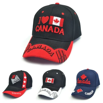 3D vezenje Kanada skp moda priložnostne Kanada Maple leaf klobuk poletje Moški ženske blagovne Znamke Kanada Nacionalno zastavo vrnitev žoge klobuki
