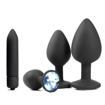 Črn Vibrator Silikonski Analni Čep Izmenljive Dekoracijo Prostate Massager Rit Klitoris stimulator Cosplay Sex Igrače Za Pare