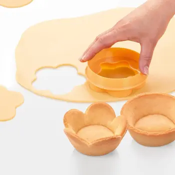 Plastični Pecivo Zlorabiti Tart Lupini Plesni Torto Rezalnik Cvet/Krog Testo Cookie Cutter Set Cupcake Plesni Muffin