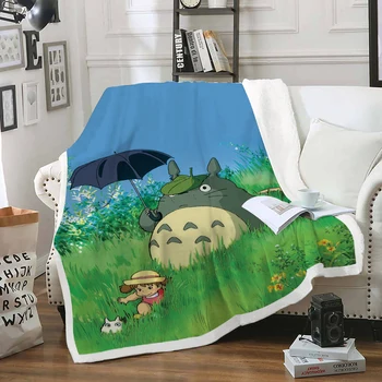 Moj Sosed Totoro Plišastih Odejo, Vrgel na Kavč Postelja Kritje Eno Dvojna Posteljnina Baby Fantje, Dekleta, Otroci Darilo