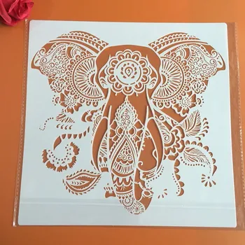30 * 30 cm velikost diy obrti Živali slon plesni slikarske šablone ožigosan foto album reliefni papir, kartice za les, tkanine,steno