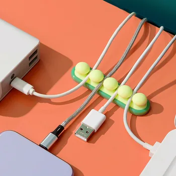 Risanka Grah silikonski kabel upravljanje naprave samolepilne navijalec žice organizator kabel za polnjenje shranjevanje risanka zelena, roza