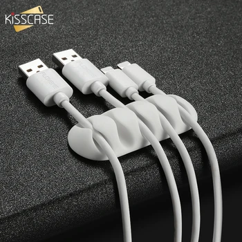 KISSCASE Kabel Organizator Silikonski Kabel USB Navijalec Cabo Imetnik Prilagodljiva Namizja Kabel Upravljanje Posnetkov Za Miške Slušalke Žice