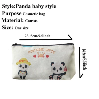 Lepe Risanke 3D Panda Tiskanja Potovalni Kozmetični Vrečko Ličila Primeru Ženske Zadrgo Prenosni Majhnih Make Up Organizator Torbica za Shranjevanje Toaletnih