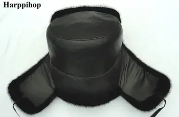 2017 mink klobuk vintage moda pravega usnja slamnik moški lei feng skp pozimi mink lase