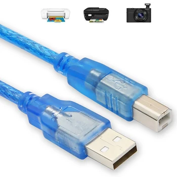 USB Kabel za Tiskalnik, Modra 1.5/3/5/10 Merilnik Tiskalnika USB Kabel, USB 2.0 Tip A Moški B Moški Optičnega Kabla Kabel Visoke Hitrosti