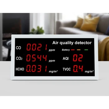 Kakovost Zraka v zaprtih prostorih Zaslona za ponovno Polnjenje za Maldehyde CO CO2 HCHO TVOC AQI Detektor Pravi Čas za Avto, Dom, Pisarno