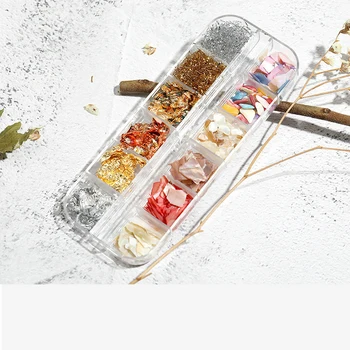 Novo Nail Art Nakit Set 3d Japonski Kovinske Zlitine Diamond Pearl Kositrne Folije DIY Nohtov Dodatki Bakrene Žice Lupini Rezina Mešani Dekor