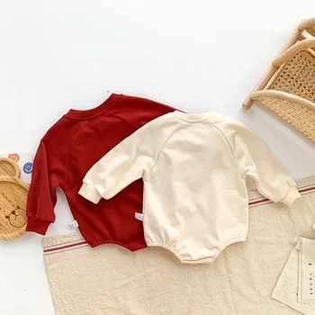 2021 Jeseni Newborn Baby Fantje Risanka Obleka Nosi Tiskanja Dolg Rokav Srčkan Barva Jumpsuit Za Malčke Dekliška En Kos Oblačila