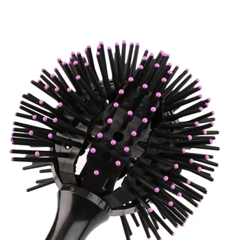 3D Krog Krtače za Lase Glavnik Salon ličenje, 360-Stopinjski Žogo Styling Orodja Čarobno Detangling Hairbrush Toplotno Odporne Lase, Glavnik