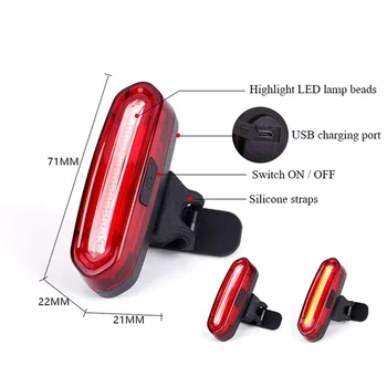 USB Polnilne Izposoja Zadnje Luči 120 Lumen Kolesarska LED Luč Nepremočljiva Kolo Rep Svetlobe Nazaj Lučka Kolesarske Opreme,