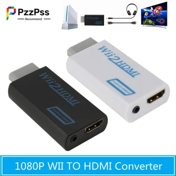 PzzPss Full HD 1080P Wii na HDMI Pretvornik Napajalnik Wii 2 HDMI je Združljiv Pretvornik 3.5 MM Audio za PC HDTV Monitor Zaslon