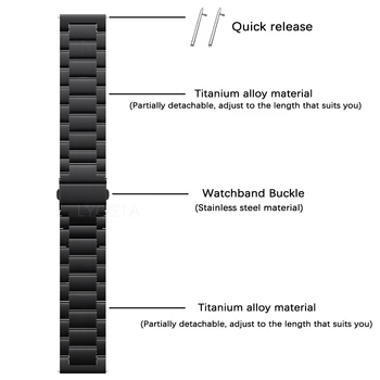 Titanove Zlitine+Jekleno Zaponko Trak Za Huawei Watch 3 Band GT 2 Pro GT2 Watchband Za ČAST Čarobno Watch2 46mm Zapestnica Manžeta