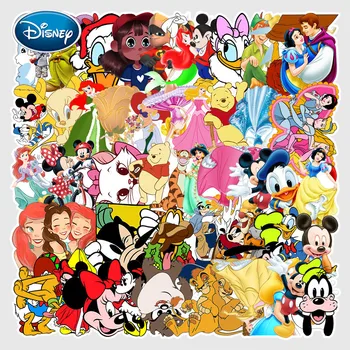 Disney 56pcs Princesa Mickey Minnie Risanka Nalepke za Avto Styling Kolo, motorno kolo, Telefon, Laptop Potovalne Prtljage Smešno Nalepka
