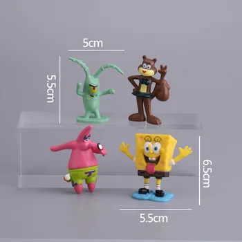 8pcs/set Gobice Dejanje Slika Igrača Bob Patrick Star Anime Risanke PVC Model Igrača Torto Dekoracijo Otroci, Otroci Darilo