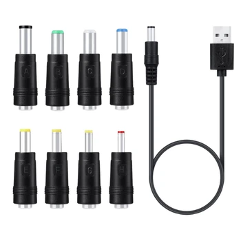 8in1 5V USB DC 5.5x2.1mm 3.5 mm 4,0 mm 4.8 6.4 mm 5 mm.5x2.5 6.3 mm Vtič za Polnjenje Kabel za Fan Zvočnik Usmerjevalnik LED Svetilke in več