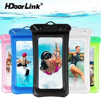 HdoorLink IPX8 Nepremočljiva Telefon Primeru Za Xiaomi Samsung Plava, zračna Blazina Plavanje Suho Vrečko mobilni telefon na Dotik Kritje Zaščitna Torbica