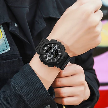 SANDA 30 M Nepremočljiva Športne ročne Ure Moške Digitalna Quartz Dual Display Watch Modno Razkošje moški Kronograf Vojaške ročno uro