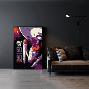 50 Let Star Trek Umetnine Plakat Platno, Tisk Domov Stensko Slikarstvo Dekoracijo (Brez Okvirja)