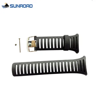 Brezplačna Dostava Original 25 mm, Črne Silikonske Gume Watch Trak Nepremočljiva Šport ura Pas Za WristsWatch Sunroad FR802 FR720