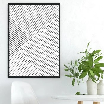 Minimalističen Doma Dekor Geometrijske Platno Slikarstvo Nordijska Črno-Beli Plakat Sodobno Abstraktno Stenskih slikah, za dnevno Sobo