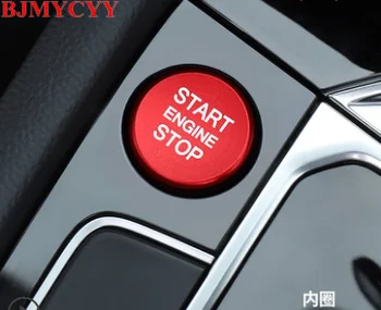 BJMYCYY Auto Kovinski tipko start gumb obroč barve Dekorativni obliž Za Volkswagen T-ROC 2018 Dodatki