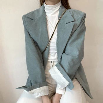 2022 nove jesensko korejski moda velvet bo ustrezala čiste barve river enotni-zapenjanje temperament dolgo sleeved športna jakna ženske