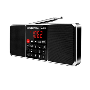 Digitalni FM Radijski Sprejemnik Zvočnik za MP3 Predvajalnik Podpira TF Kartice USB Pogon LED Zaslon Čas Zaustavitve Prenosni Radii
