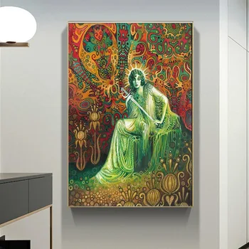 Kača Šarmer Umetnosti Kartico Poganski Mitologije Psihedelični Bohemian Gypsy Boginja Wall Art Tisk In Plakati Platno Slikarstvo Soba Dekor