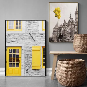 Pokrajina Street View retro umetniško platno slikarstvo rumena izposoja še vedno življenje plakat urad dnevni sobi doma stensko dekoracijo